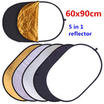 5 in 1 Oval Collapsible Foldable Reflectorkit  60x90cm 24''x 35''