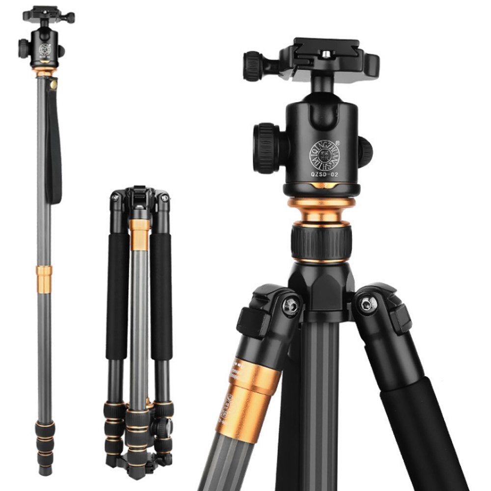 Professional Travel Tripod from Carbon Fiber with ballhead you can turn into monopod for D/SLR Cameras