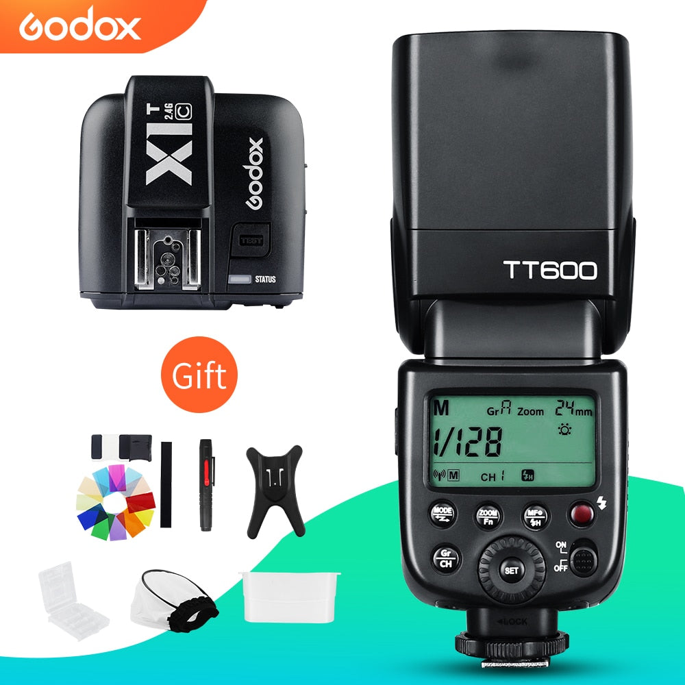 Wireless Camera Flash Speedlite Godox TT600 2.4G + X1T-C/N/F Transmitt –  DeViouS Photography Accs