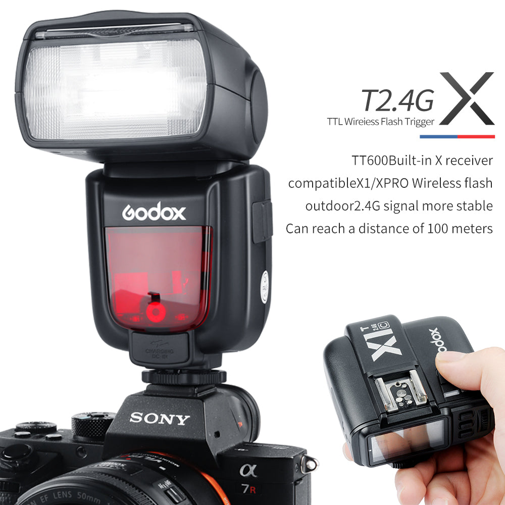 Wireless Camera Flash Speedlite Godox TT600 2.4G + X1T-C/N/F Transmitter Wireless Flash Trigger for Canon Nikon Fujifilm Olympus