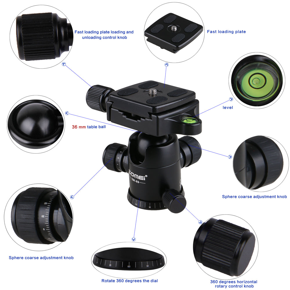 Professional Premium Ballhead for Tripods and Monopods