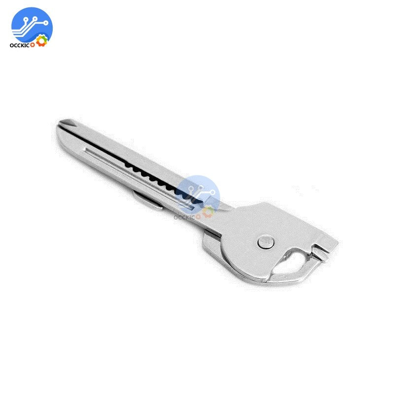 6 in1 Stainless Steel Multi Tool Key, fits on all keychains!