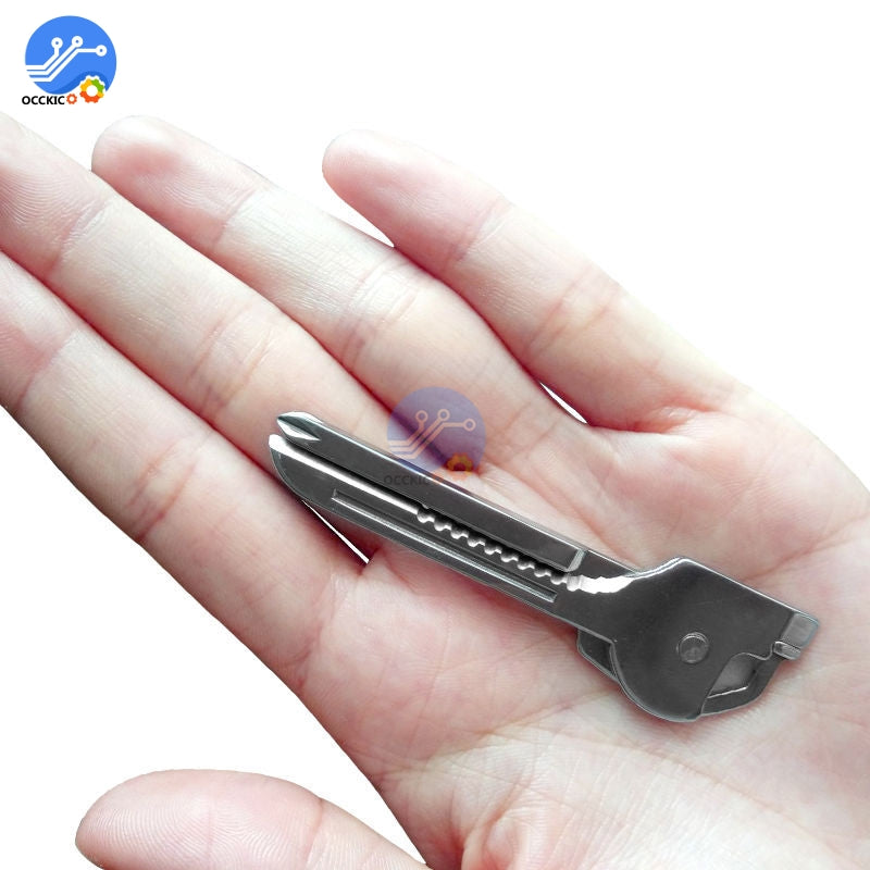 6 in1 Stainless Steel Multi Tool Key, fits on all keychains!