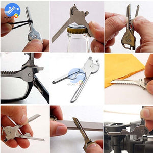 6 in1 Stainless Steel Multi Tool Key, fits on all keychains!